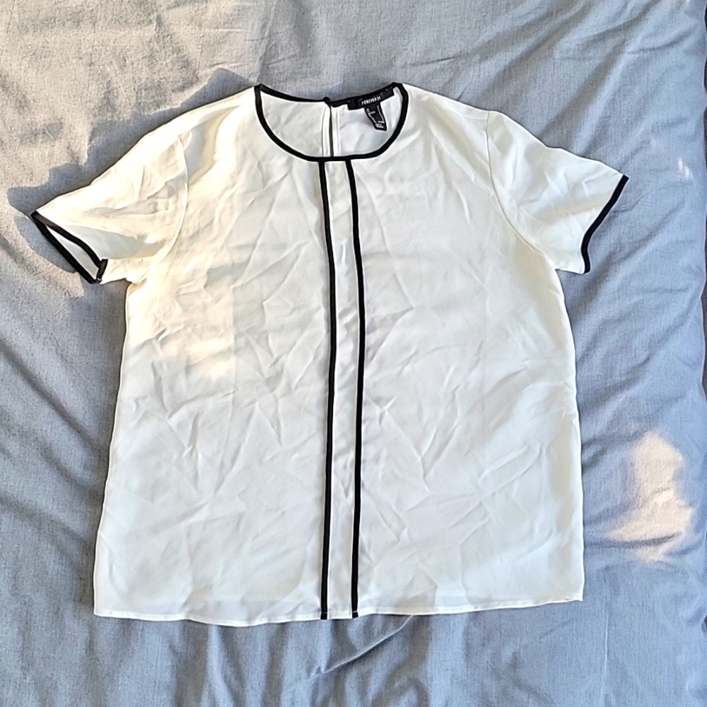 White and black blouse